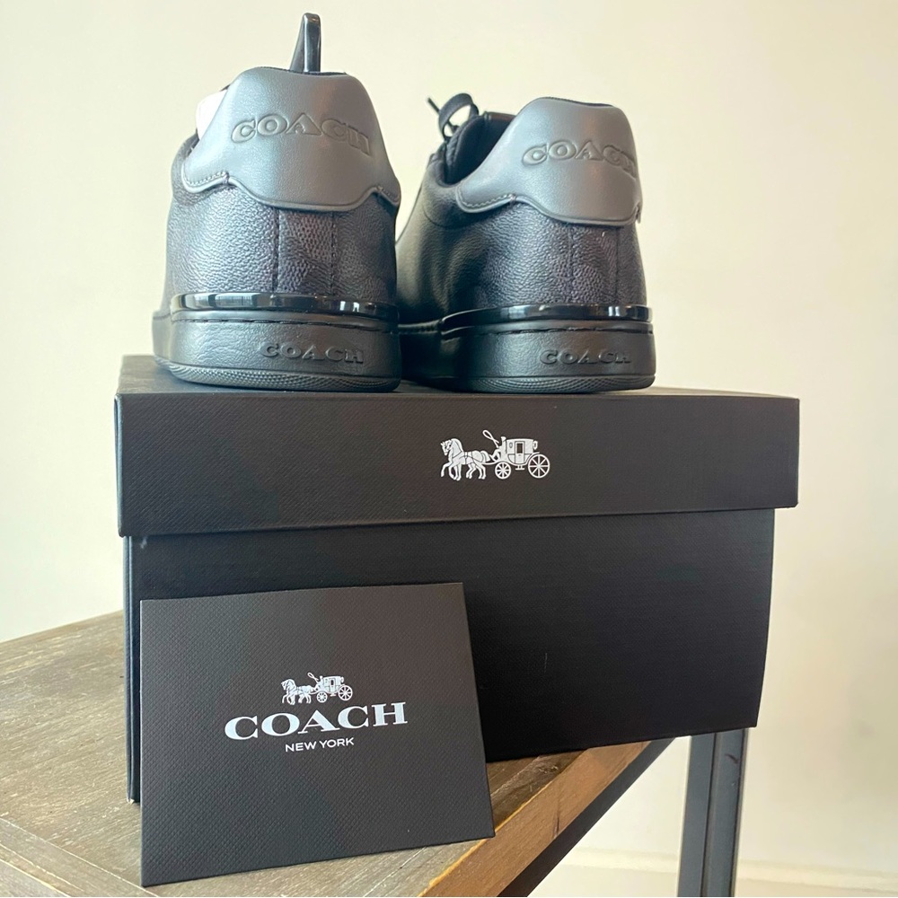 Lowline Low Top Sneaker In Signature Canvas Charcoal gray coach men’s size US 12